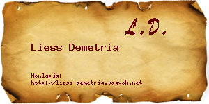 Liess Demetria névjegykártya